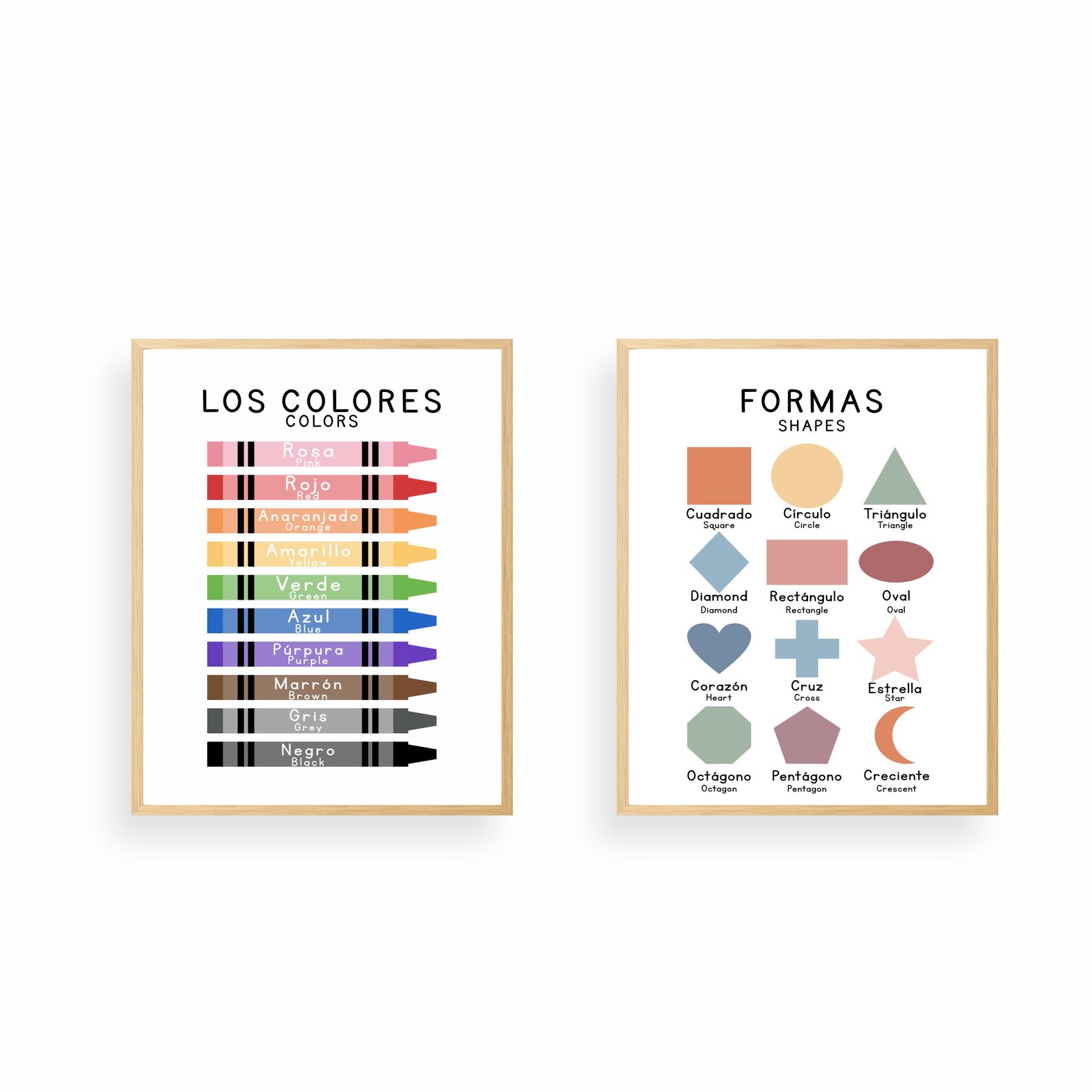 15 Bilingual Spanish-english Educational Posters | Montessori Learning ...