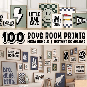 Rad Little Dude wall art set – cool boys room printable posters with bold typography, perfect for playrooms, bedrooms, and modern teen decor.