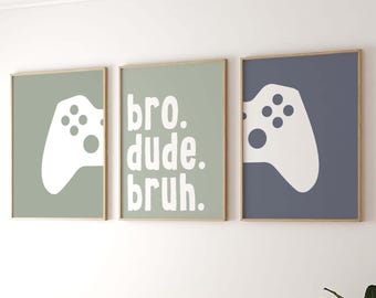 100 Retro Boys Room Wall Art Bundle, Cool Kids Prints for Nursery or Bedroom, Bro Dude Bruh Sports Racer Dino Quotes Wall, Instant Download