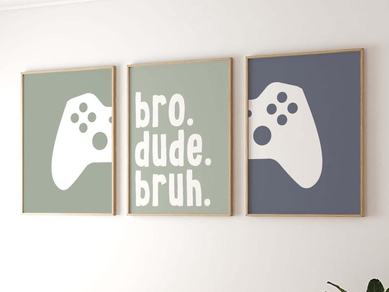Rad Little Dude wall art set – cool boys room printable posters with bold typography, perfect for playrooms, bedrooms, and modern teen decor.
