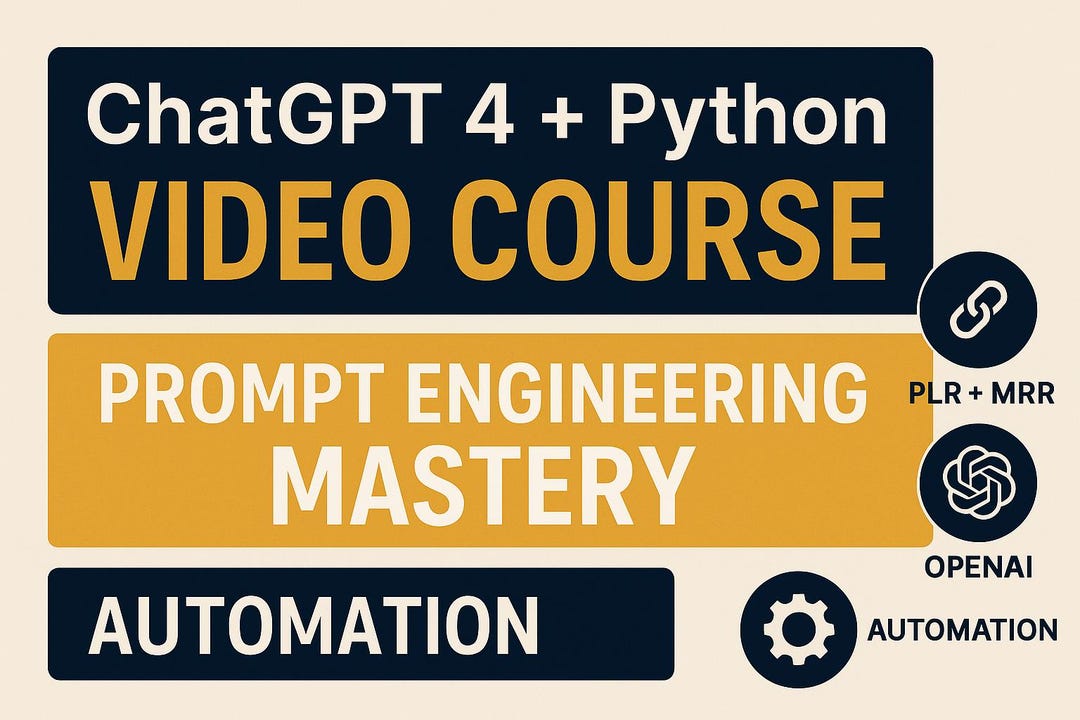 Chatgpt 4 Prompt Engineering Video Course | Python Automation (PLR ...