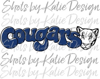 Cougars PNG, Cougars Vector, Cougars SVG, Digital Cougars Design, Cougars Letters, Sublimation Design, Instant Download