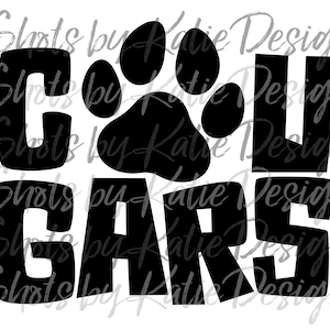 Cougars PNG, Cougars SVG, Cougars Vector, Digital Cougars Design, Cougars Letters, Sublimation Design, Instant Download, Go Cougars, Cougars