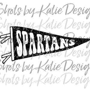 Distressed Spartans Pennant PNG, Spartans SVG, Digital Spartans Design, Spartans Pennant, Sublimation Design, Instant Download