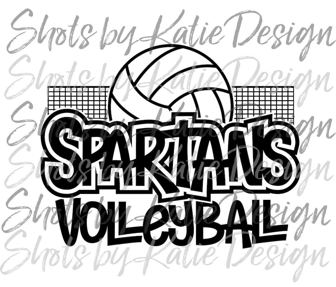 Spartans Volleyball PNG, Digital Spartans Design, Spartans PNG
