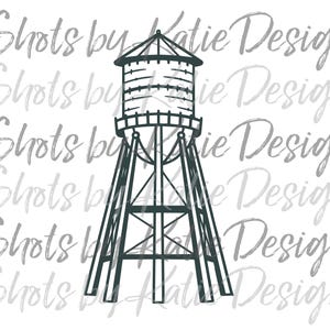 Water towerPNG, Small Town, Digital water tower Design, water tower Sublimation, INSTANT DOWNLOAD, Water tower SVG, small town water tower