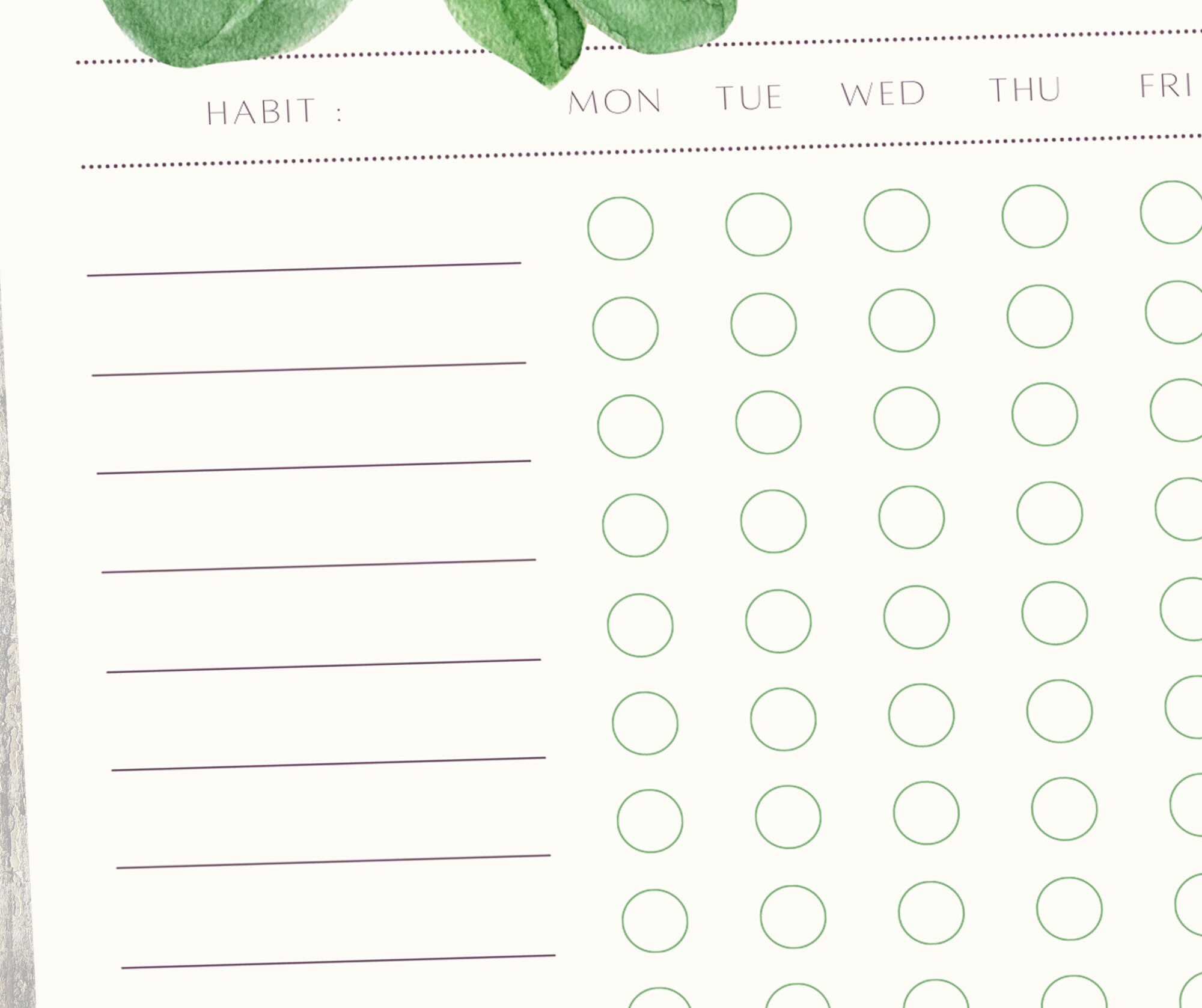 Weekly Habit Tracker PRINTABLE Instant Digital Download 2 Versions ...