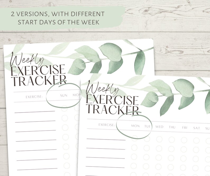 Exercise Tracker PRINTABLE Weekly Fitness Planner Weekly - Etsy