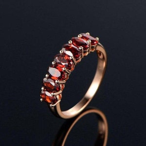 Rode robijnring, 925 sterlingzilveren ring, trouwring, beloftering, verlovingsring, statementring, ovale robijnrode ring, cadeau voor haar, sieraden