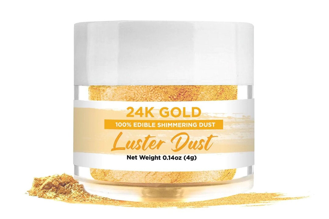  Old Gold Edible Luster Dust  6 Grams Food Grade Cake Dust  Shimmer Powdered, Edible Metallic Powder Food Coloring for Cake Decorating,  Chocolates, Fondant, Drinks, Painting, Vegan : Grocery & Gourmet Food