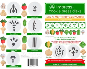 Veggies 9 Disk Set for Cookie Presses