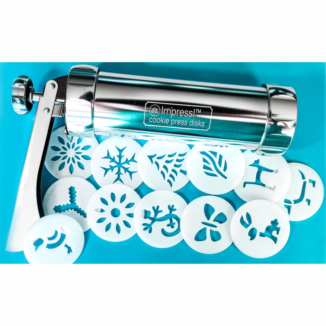 Impress! Metal Cookie Press and 12 Shape Disks - Etsy