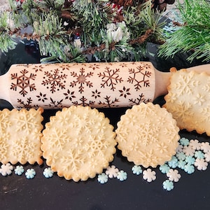 Snowflakes Embossed Rolling Pin