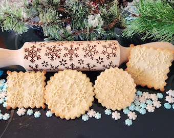 Snowflakes Embossed Rolling Pin