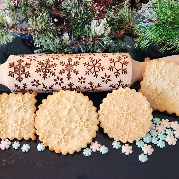 Snowflakes Embossed Rolling Pin