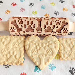Paws, Bones and Hearts Embossed Rolling Pin