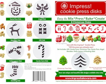 Christmas 8 Disk Set For Cookie Presses