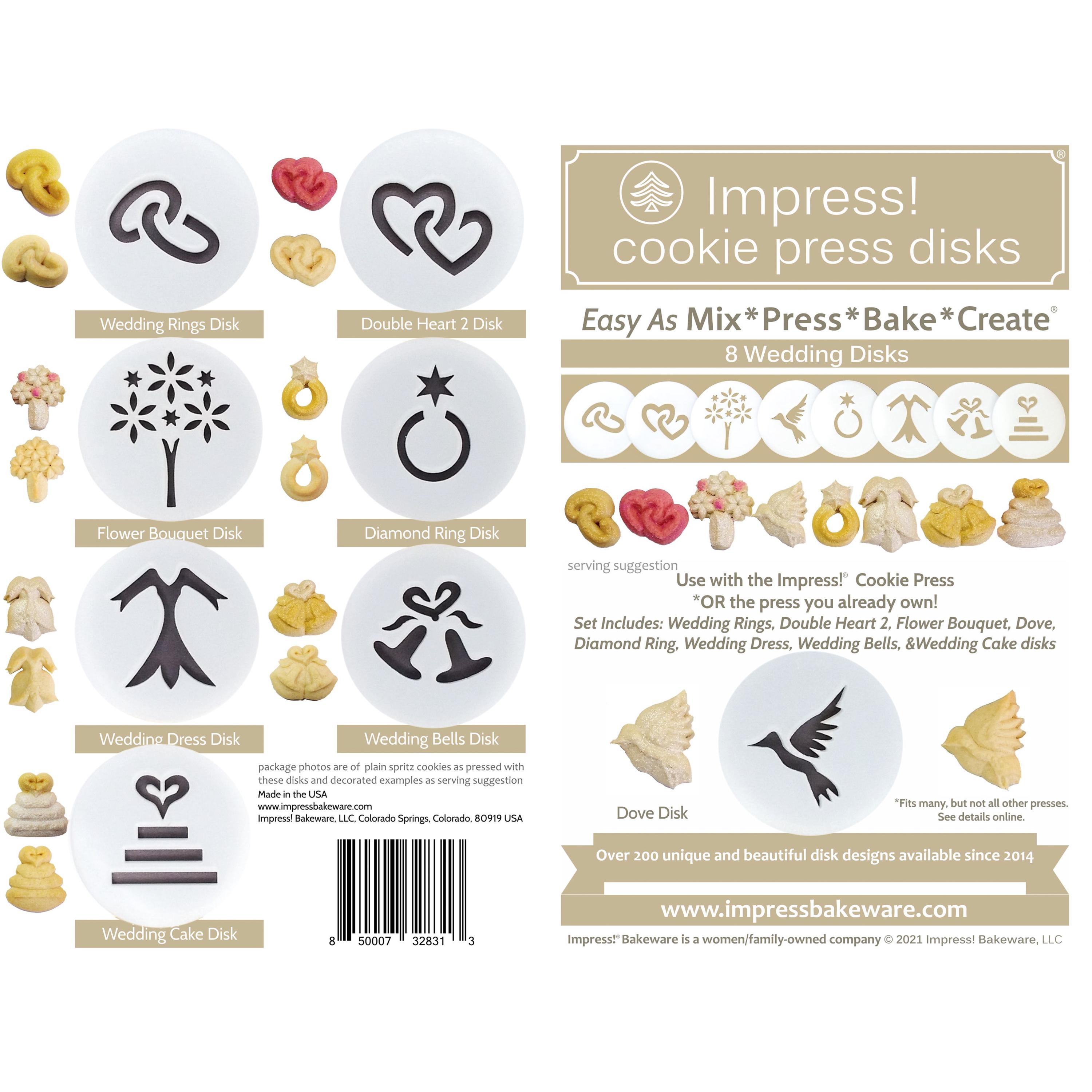 Weeding Disk Wedding 8 Disk Set for Cookie Presses - Etsy