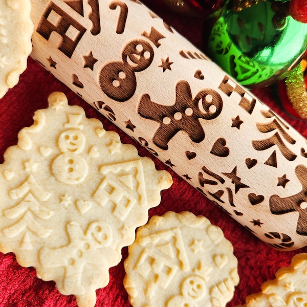 Gingerbread Embossed Rolling Pin