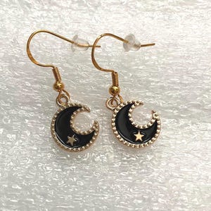 Black moon earrings