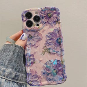 Retro Oil Painting iPhone Case: Vintage Floral Print, Shockproof Silicone