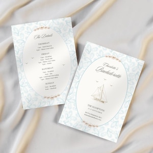 Coastal Granddaughter Bachelorette Invitation | Editable Template | Nautical Beach Bachelorette Invite | Seaside Bridal Party Invitation