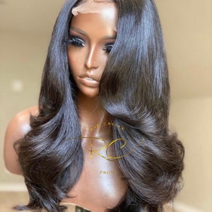 Ready to ship…. Raw Cambodian 5x5 Hi density Glueless wig unit customized with long layers natural color raw hair.