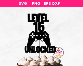Spelkontroll tårttoppare Svg | Gamer tårttoppare | Gamer födelsedag | Videospel inspirerad födelsedagsfest tårttoppare | Svg Clip Art-fil