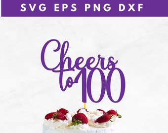 Rsstarxi Cupcake-Topper „Cheers To 100 Years“ – 24 Stück Glitzernde Deko Für 100. Geburtstag, Hochzeitstag & Jubiläum