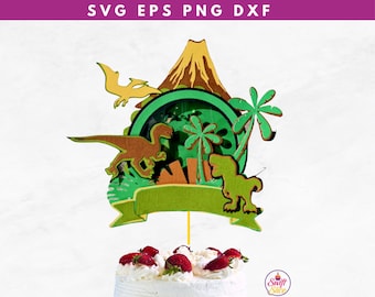 Dinosaur shaker cake topper SVG| Dinosaur Svg | Tyrannosaurus T-Rex Birthday Decoration Cake Topper | Dinosaur Party | Dinosaur Cut Files