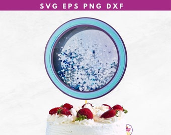 Round shaker cake topper | Shaker Cake Topper Svg | 3D Cake Topper Svg | Happy Birthday Layered Svg | Shaker Layer Strip | Cake Topper Base