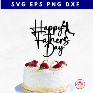 Vaderdag cake topper tennisser silhouet SVG | Vaderdag | Digitaal bestand voor vaderdag | Papa Svg | Digitale download gesneden bestanden