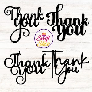 Merci SVG | Merci cake topper Svg Bundle | Téléchargement numérique | fichier de coupe cricut | dessus de gâteau svg | Téléchargement instantané
