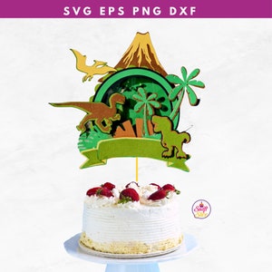 Décoration de gâteau shaker dinosaure SVG | Dinosaure Svg | Décoration de gâteau d'anniversaire Tyrannosaurus T-Rex | Fête des dinosaures | Lime de dinosaure