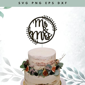 topo de bolo senhor e senhora SVG | Topo de bolo de casamento | Quadro circular Svg | Topo de bolo cortado a laser | Decoração de casamento | Download instantâneo | Cricut SVG