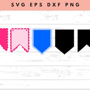 Banners Svg | Flag Svg | Bunting Svg | Pdf Files | Banner Vector | Banner Outline Cut File | Instant Download | Laser Cut Files