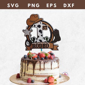 Erste Rodeo Tortenfigur SVG - Western Party Dekoration - Erster Geburtstagskuchen - Digital Cake Decor - Instant Download - Cricut Cut Datei