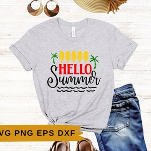 Hello Summer Svg | Summer Saying Svg | Digital Download | Vacation Svg | Files For Cricut | Svg Files | Front Door Sign Svg | Beach Svg