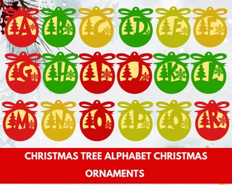 Christmas Alphabet SVG - Personalized Name Ornament - Holiday Decor - DIY Craft Files - Cricut - Glowforge - Silhouette