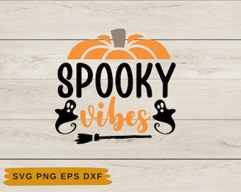 Vibraciones espeluznantes SVG / Bruja Svg / Retro Halloween Svg / Descarga instantánea / Mamá espeluznante Svg / Boo Svg / Fantasma Svg / Archivo de corte Cricut