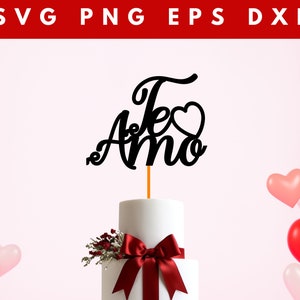 Te Amo Kuchen Topper | Digitaler Download | Amor Png | Te Quiero Te Amo | Feliz Dia De San Valentin SVG-Bundle | Herzen svg