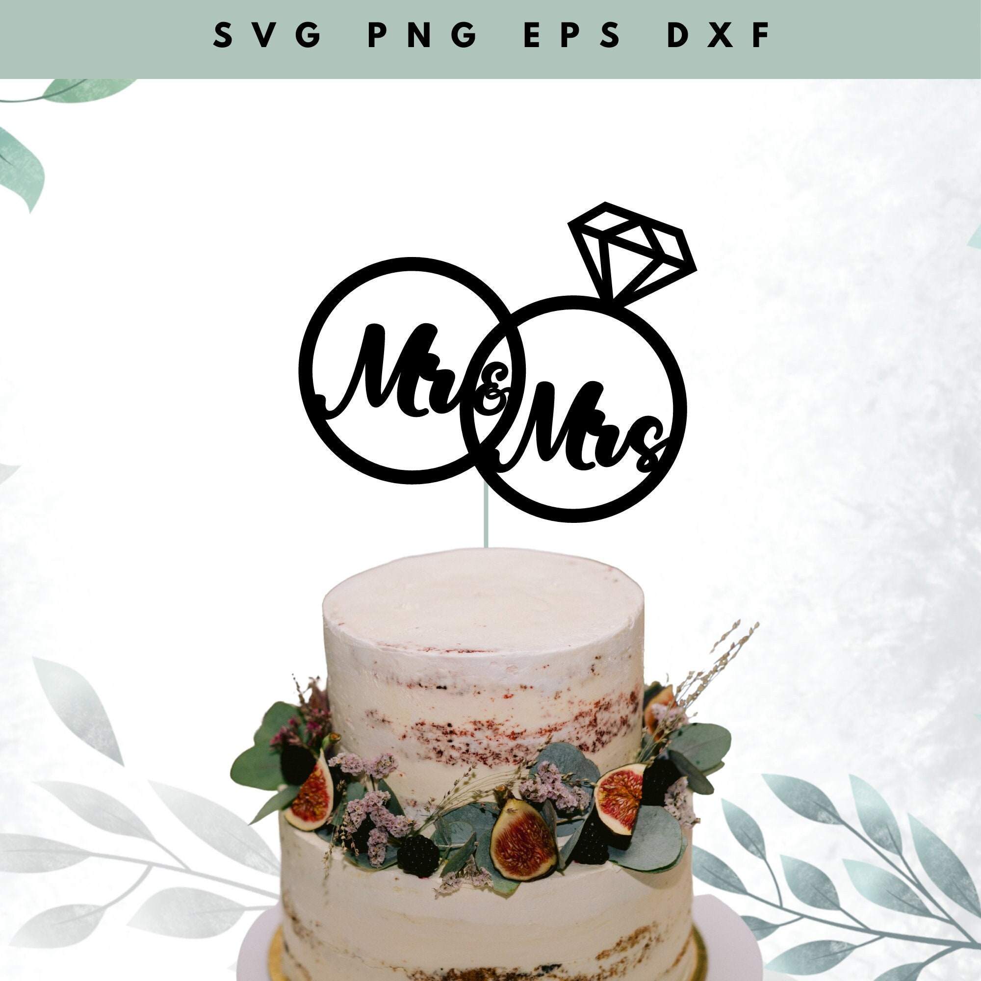 Mr and Mrs Cake Topper SVG Wedding Cake Topper Svg Mr & Mrs Cake Topper