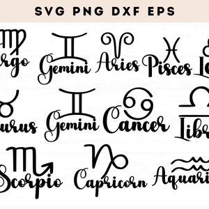 Zodiac Signs Svg Bundle | Horoscope Signs | Cut File For Cricut | Zodiac Constellation Svg | Personalized Zodiac Tumbler | Horoscope Svg