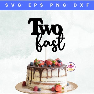 楽しさ倍増: 2 つの素早い 2 歳の誕生日ケーキ トッパー SVG 即時ダウンロード