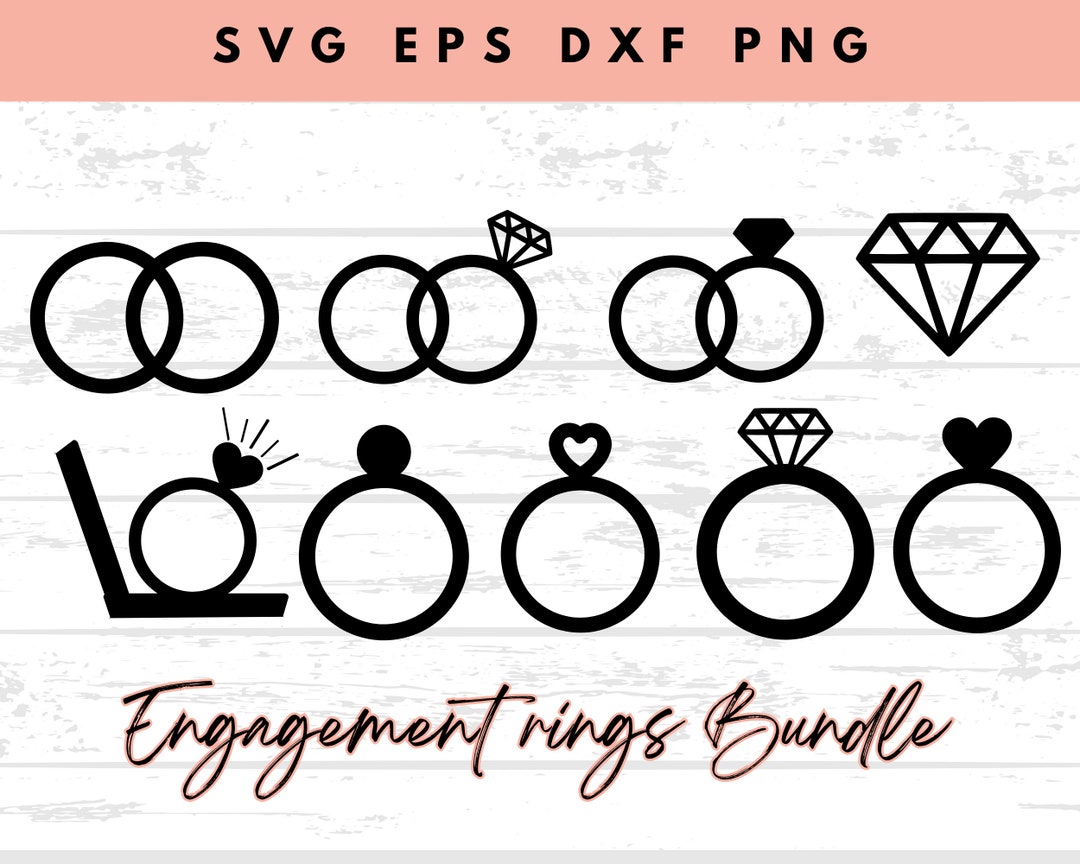 Forever Love: Wedding and Engagement Ring Bundle SVG Instant Download ...