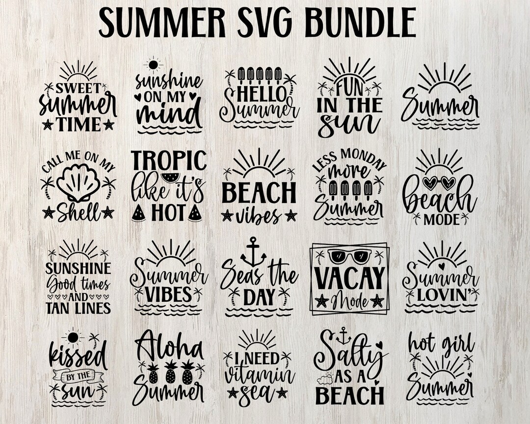 Summer Bundle SVG, Beach Svg, Summertime Svg, Funny Beach Quotes Svg ...