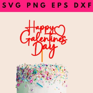 Happy Valentines Day Kuchen Topper | Valentinstag SVG | SVG Valentinstag | Kuchen Aufleger | Liebe Tag geschnitten Datei | Sofort Download