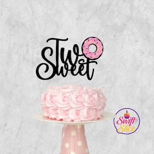 Two Sweet Cake Topper SVG, Digital Birthday Decoration, Layered Design for Ice Cream Party, Instant Download