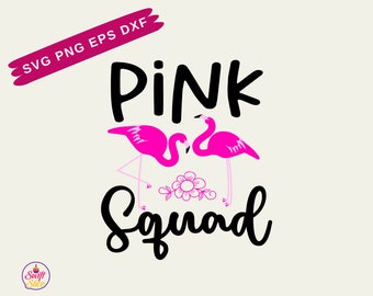 Pink squad Flamingo SVG | Commercial Use | Bird Clipart | Summer Svg | Flamingo Clip Art | Flamingo Sunglasses Svg | Flamingo Silhouette
