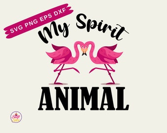 Mijn spirit animal Flamingo party crew Clipart | Zomer Svg | Flamingo Svg | Inclusief Svg/Png/Dxf-bestanden | Cricut gesneden bestand | Directe download